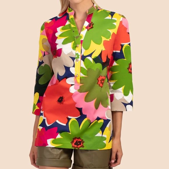 (NWT) Trina Turk "Florida Top" Cotton Floral Tunic XXL (x2Host Pick!) - Picture 7 of 13